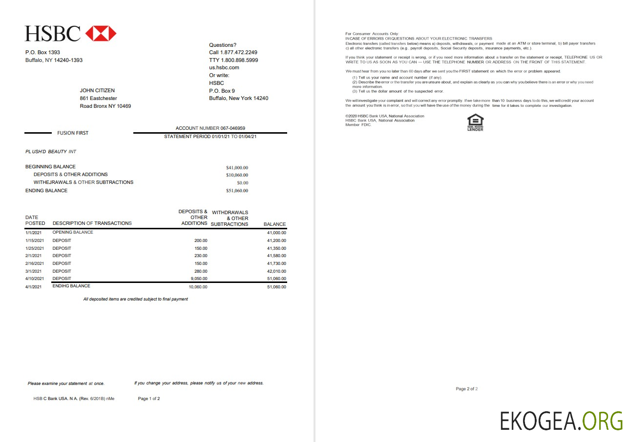 États Unis HSBC 2 pages Version 2 excel pdf